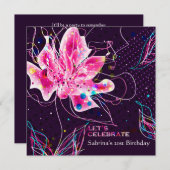 Floral Jubilee - uitnodiging van de Birthday Party (Voorkant / Achterkant)