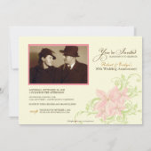 Floral Jubileum Party Custom Invitation (wit) Kaart (Achterkant)