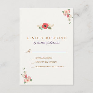 Floral Jumping the Broom Wedding RSVP Response