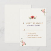 Floral Jumping the Broom Wedding RSVP Response (Voorkant / Achterkant)