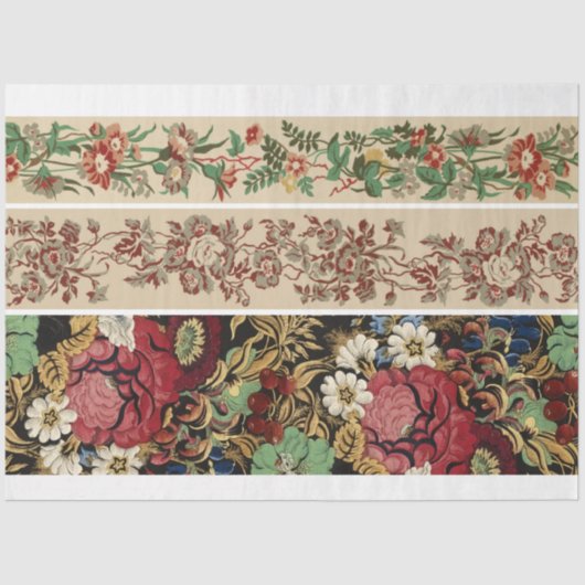 Floral Junk Journal Background Expanders Tissuepapier (Voorkant)