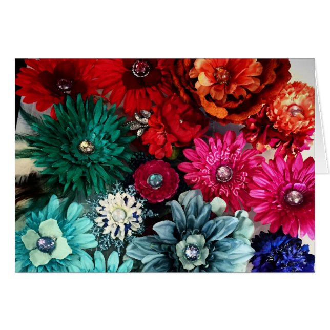 Floral Kaleidescope Blank Note Card (Voorkant Horizontaal)