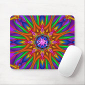 Floral kaleidoscoop mousepad met monogram muismat (Met muis)