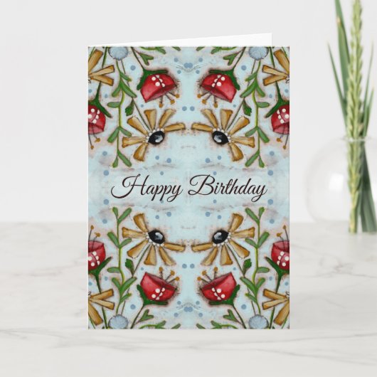 Floral Kaleidoscope - Birthday Kaart (Voorkant)