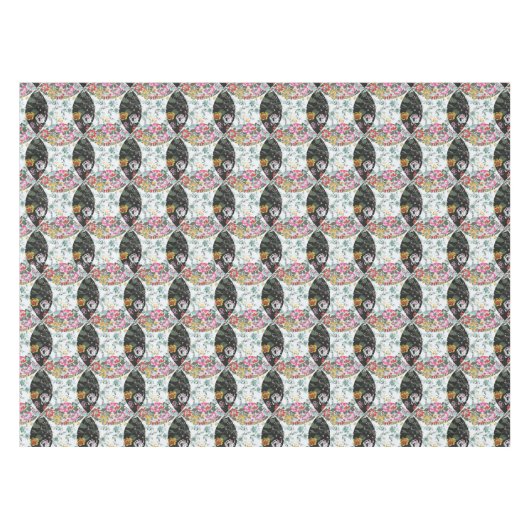 Floral Kaleidoscope - Bold Artistic beroemd gemaak Tafelkleed (Voorkant (Horizontaal))