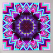 Floral Kaleidoscope, fractal wallart Poster (Voorkant)