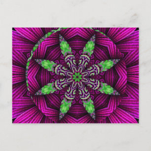 Floral Kaleidoscopic Mandala Design Briefkaart