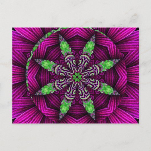 Floral Kaleidoscopic Mandala Design Briefkaart (Voorkant)