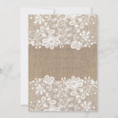 Floral Kant en Burlap Elegant Verjaardagsfeest Kaart (Achterkant)