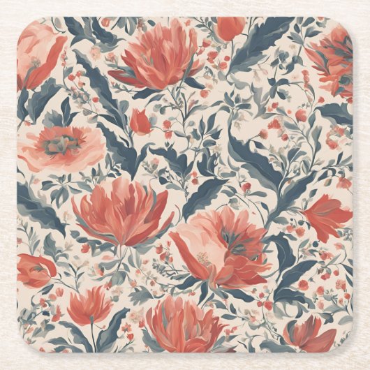  Floral Kartonnen Onderzetters (Voorkant)