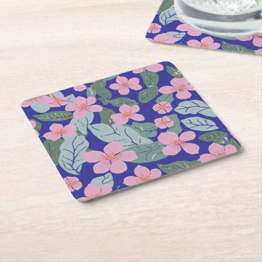 Floral Kartonnen Onderzetters (Schuin)