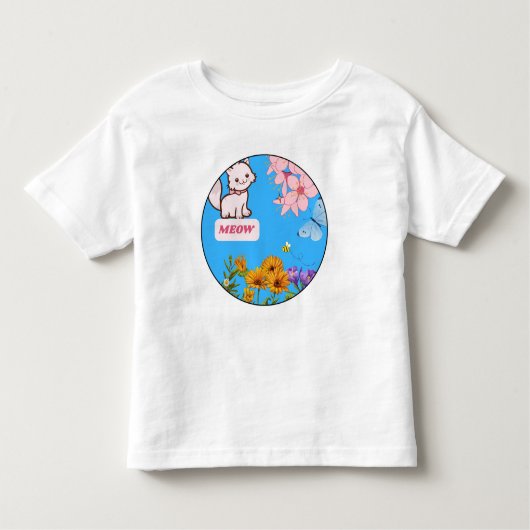 Floral Kat Cuteness Baby T-shirt (Voorkant)