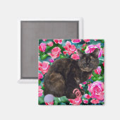 Floral Kat Magneet (Voorkant / Achterkant)