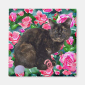 Floral Kat Magneet (Voorkant)