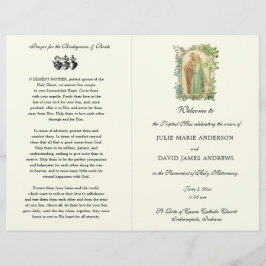 Floral katholiek latijn mis bruiloft programma