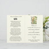 Floral katholiek latijn mis bruiloft programma (Staand voorkant)