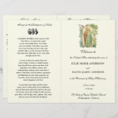 Floral katholiek latijn mis bruiloft programma (Voorkant / Achterkant)