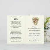 Floral katholiek latijn mis bruiloft programma (Staand voorkant)