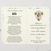 Floral katholiek latijn mis bruiloft programma (Voorkant / Achterkant)