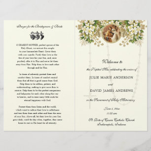 Floral Katholieke bruiloft programma