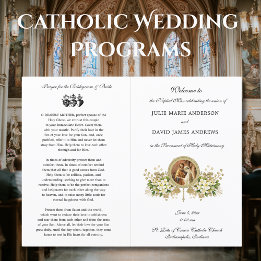 Floral Katholieke bruiloft programma