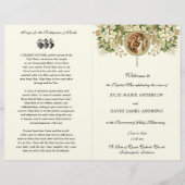 Floral Katholieke bruiloft programma (Voorkant)
