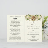 Floral Katholieke bruiloft programma (Staand voorkant)