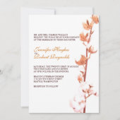 Floral Katoen Bruiloft Uitnodiging (Voorkant)