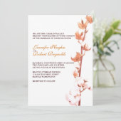 Floral Katoen Bruiloft Uitnodiging (Staand voorkant)