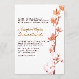 Floral Katoen Bruiloft Uitnodiging