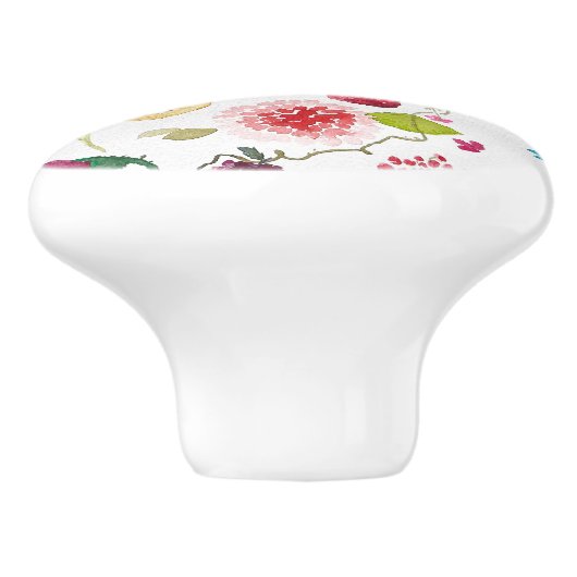 Floral keramische knop (Zijkant)