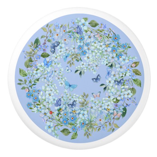 Floral keramische ladeknop knop (Voorkant)