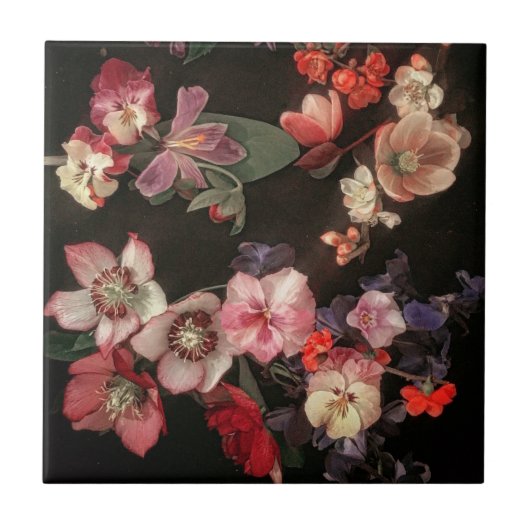 Floral keramische tegels tegeltje (Voorkant)