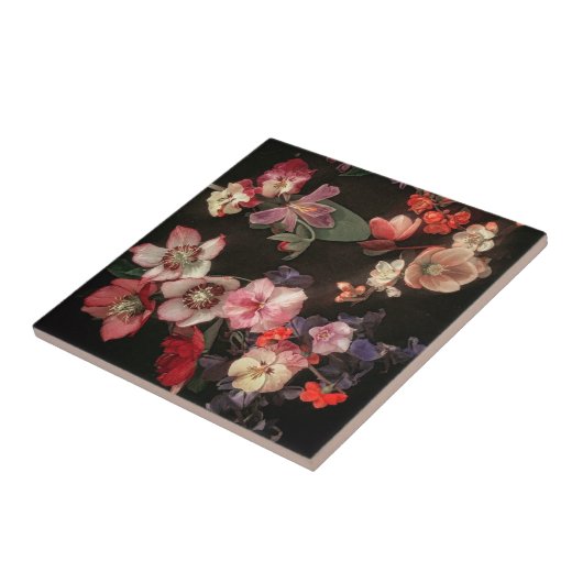 Floral keramische tegels tegeltje (Zijkant)