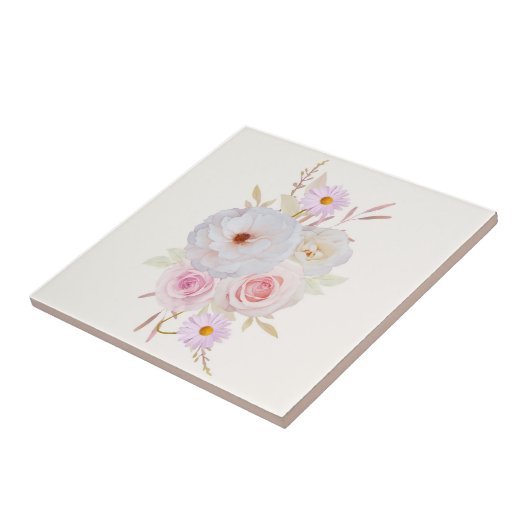 Floral keramische tegels tegeltje (Zijkant)