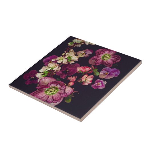 Floral keramische tegels tegeltje (Zijkant)