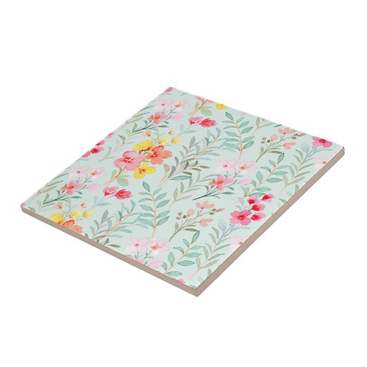 Floral keramische tegels tegeltje (Zijkant)