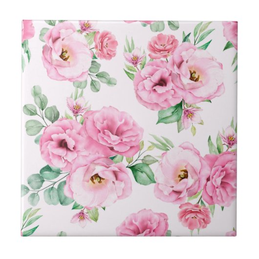 Floral keramische tegels tegeltje (Voorkant)