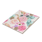 Floral keramische tegels tegeltje (Zijkant)