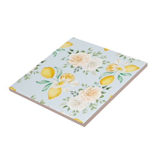 Floral keramische tegels tegeltje (Zijkant)