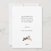 Floral kerstboom | Poinsettia Pine Bough Red Feestdagenkaart (Achterkant)