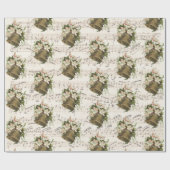 Floral-kerstcadeaupapier voor muziek op vel cadeaupapier (Vlak)
