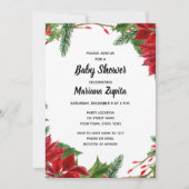 Floral-kerstfeest Baby shower uitnodiging (Voorkant)