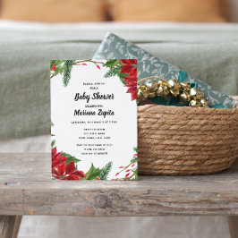 Floral-kerstfeest Baby shower uitnodiging
