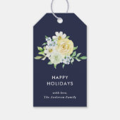 Floral Kerstfeest Bouquet Cadeaulabel (Voorkant)