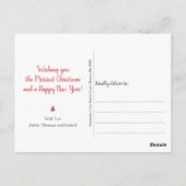 Floral Kerstfeestay Pattern Foto Briefkaart (Achterkant)