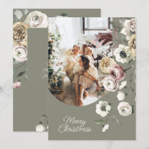 Floral Kerstfeestdag Foto gepersonaliseerd