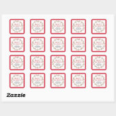 Floral kerstfeestdag vierkante sticker (Vel)