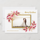 Floral kerstfoto feestdagenkaart (Voorkant)