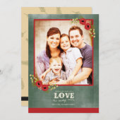  Floral kerstfotokaart Chalkboard Feestdagenkaart (Voorkant / Achterkant)